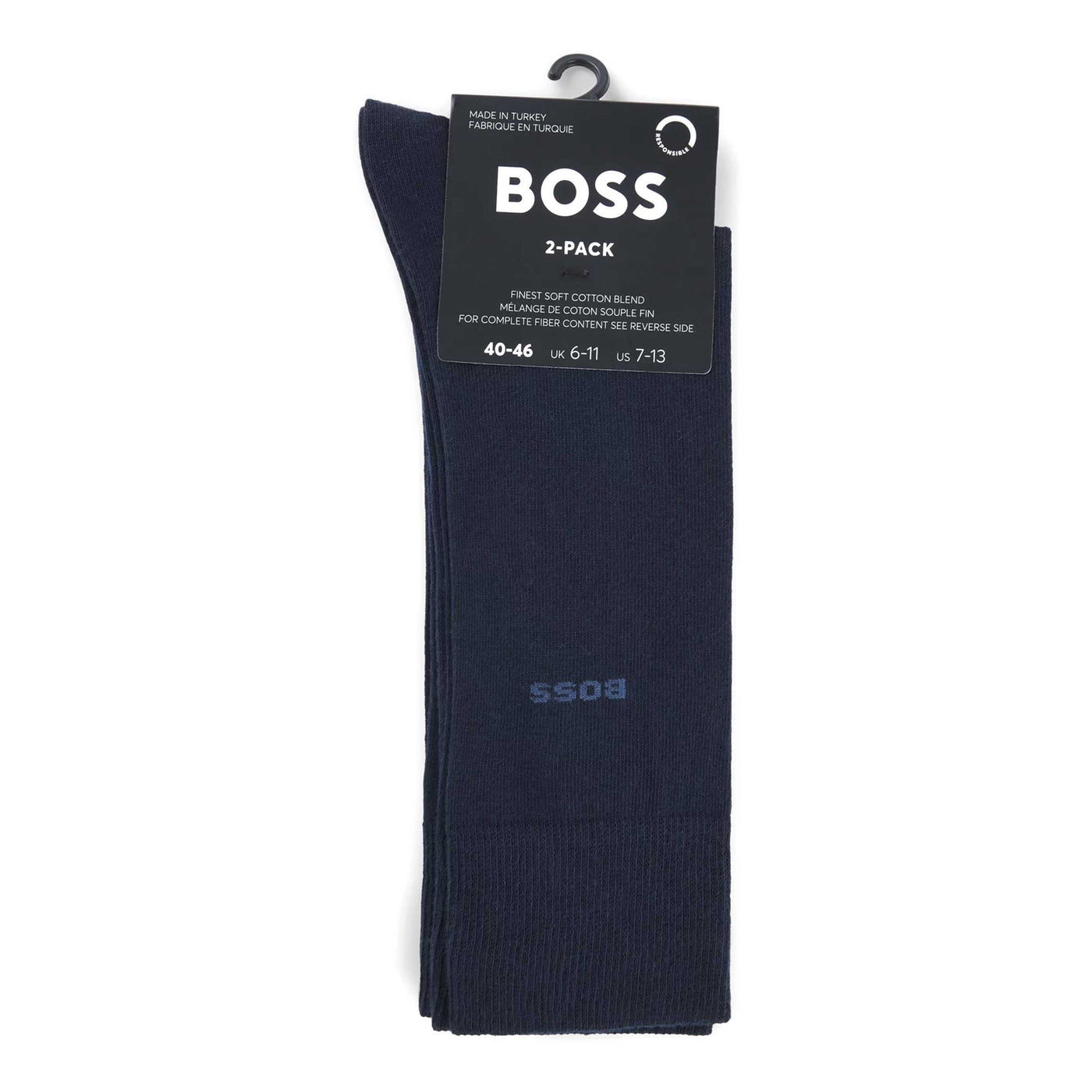 BOSS 2P RS Bamboo Sock in Navy Front