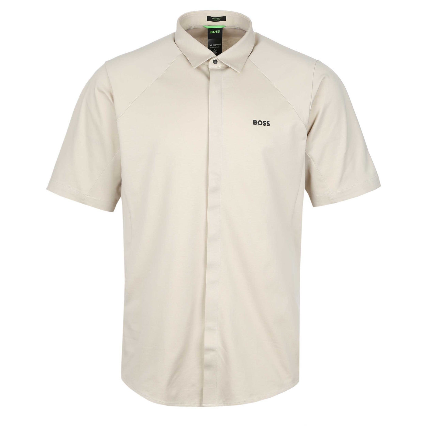 BOSS B_Excurse_S Short Sleeve Shirt in Beige