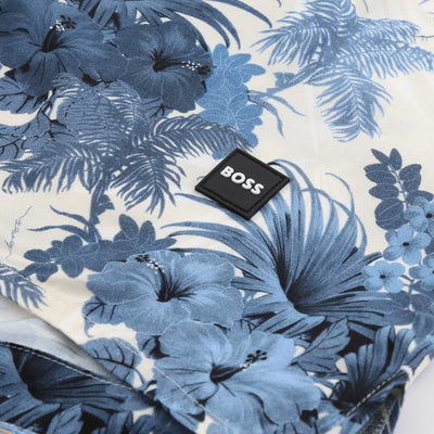 BOSS Beach Shirt in Open Blue Logo