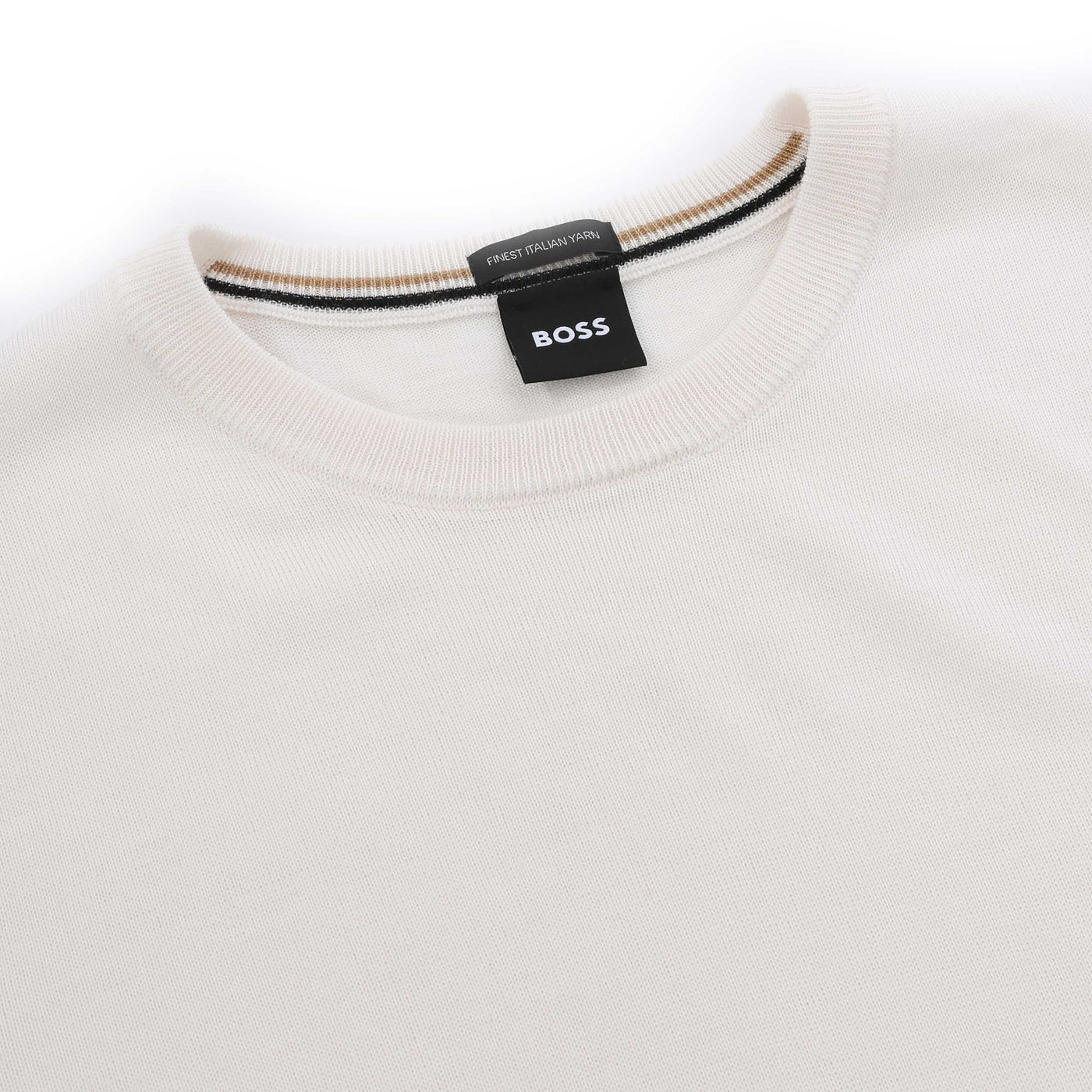 BOSS Botto L Knitwear in Open White Neck