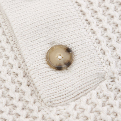 BOSS C Emaximo Knitwear in Open White Button