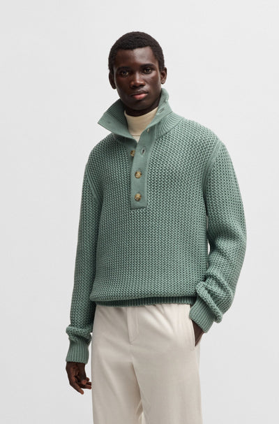 BOSS C Emaximo Knitwear in Pastel Green Model 2