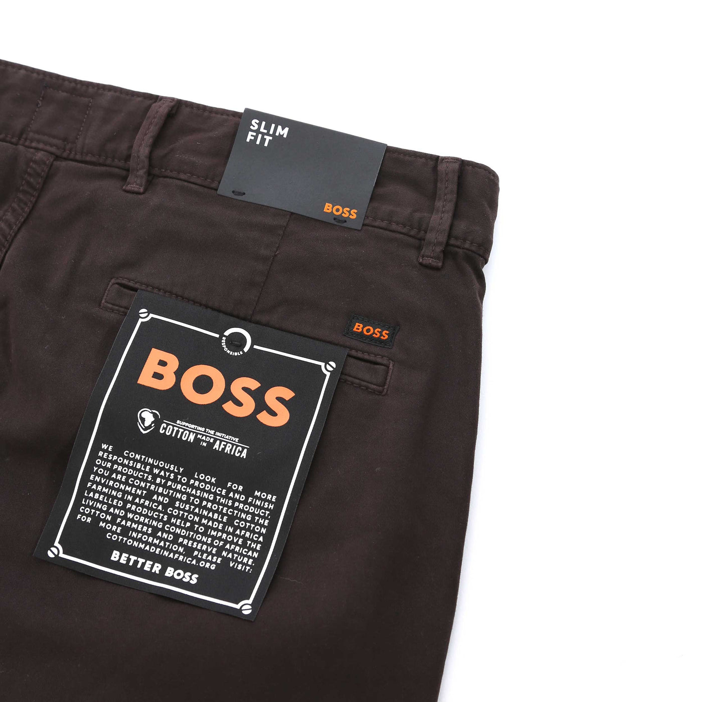 BOSS Chino Slim Chino in Brown Logo