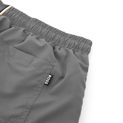 BOSS Dolphin Swim Short in Dark Grey Logo Tab