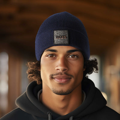 BOSS Foxxy Beanie Hat in Navy Model