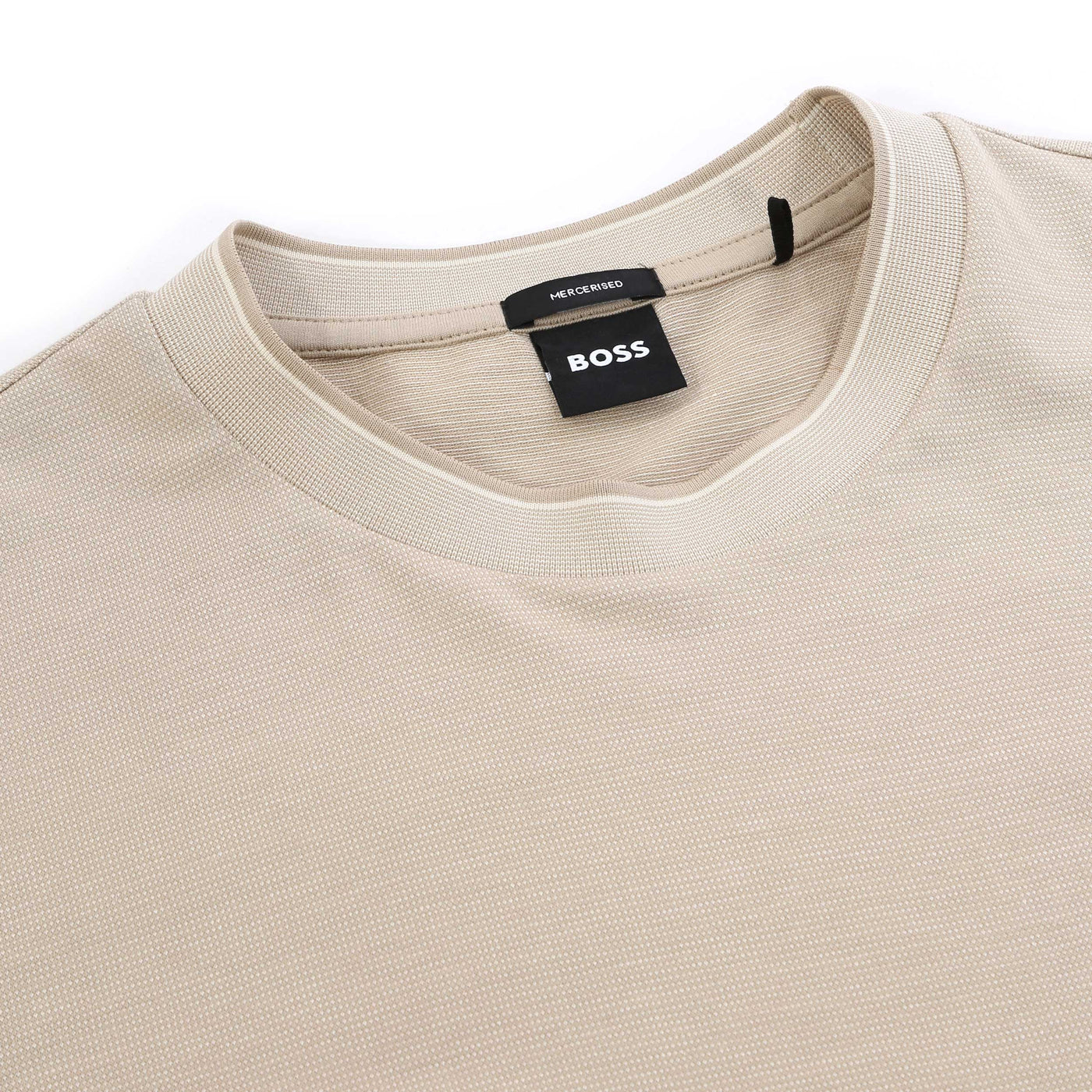 BOSS H Tessler 145 T Shirt in Light Beige Neck
