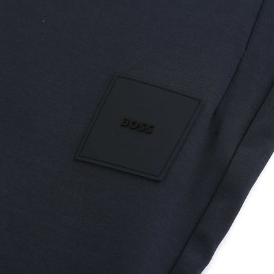 BOSS Headlo Rib Sweat Short in Dark Blue Logo