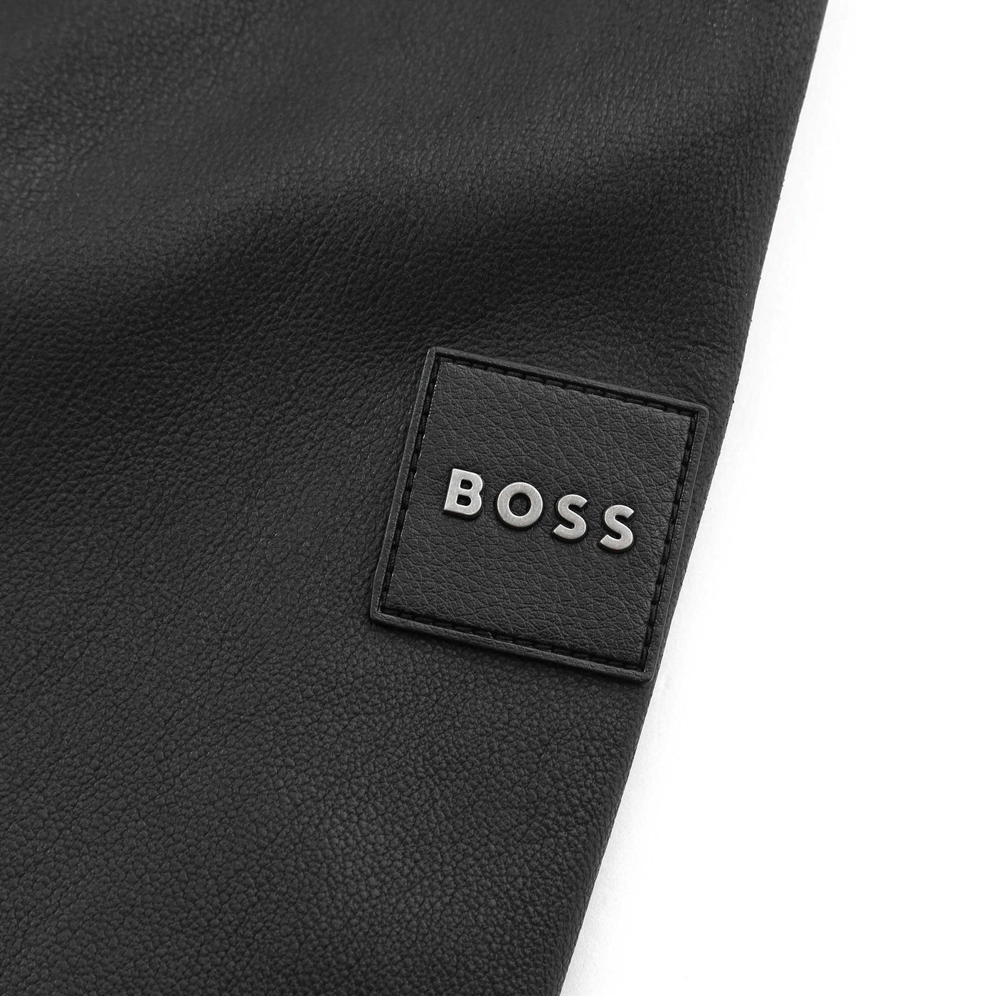 BOSS Jericho Leather Jacket in Black Logo