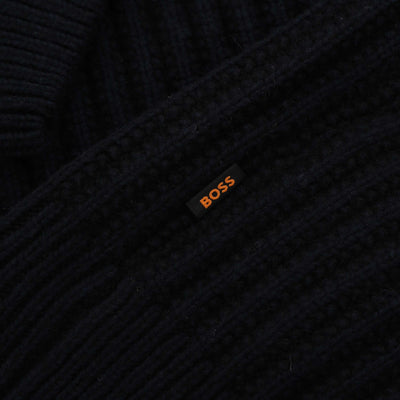 BOSS Kwinter Knitwear in Dark Blue Logo