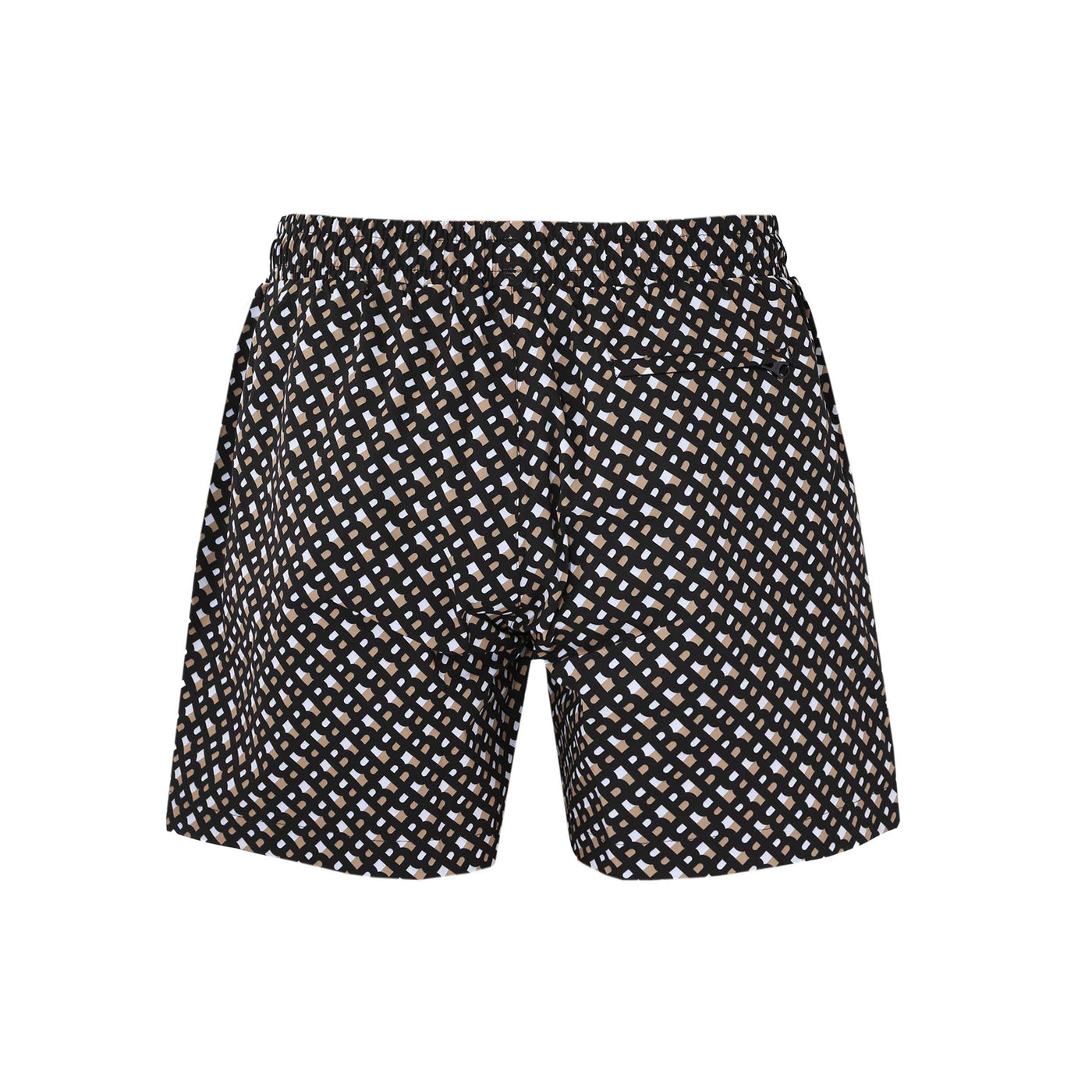 BOSS Manu Swim Short in Black Monogram Back