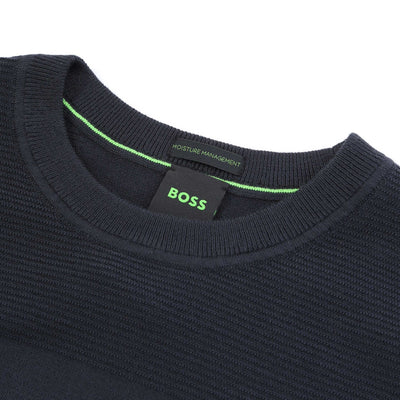 BOSS Momentum X CN Knitwear in Dark Blue Neck