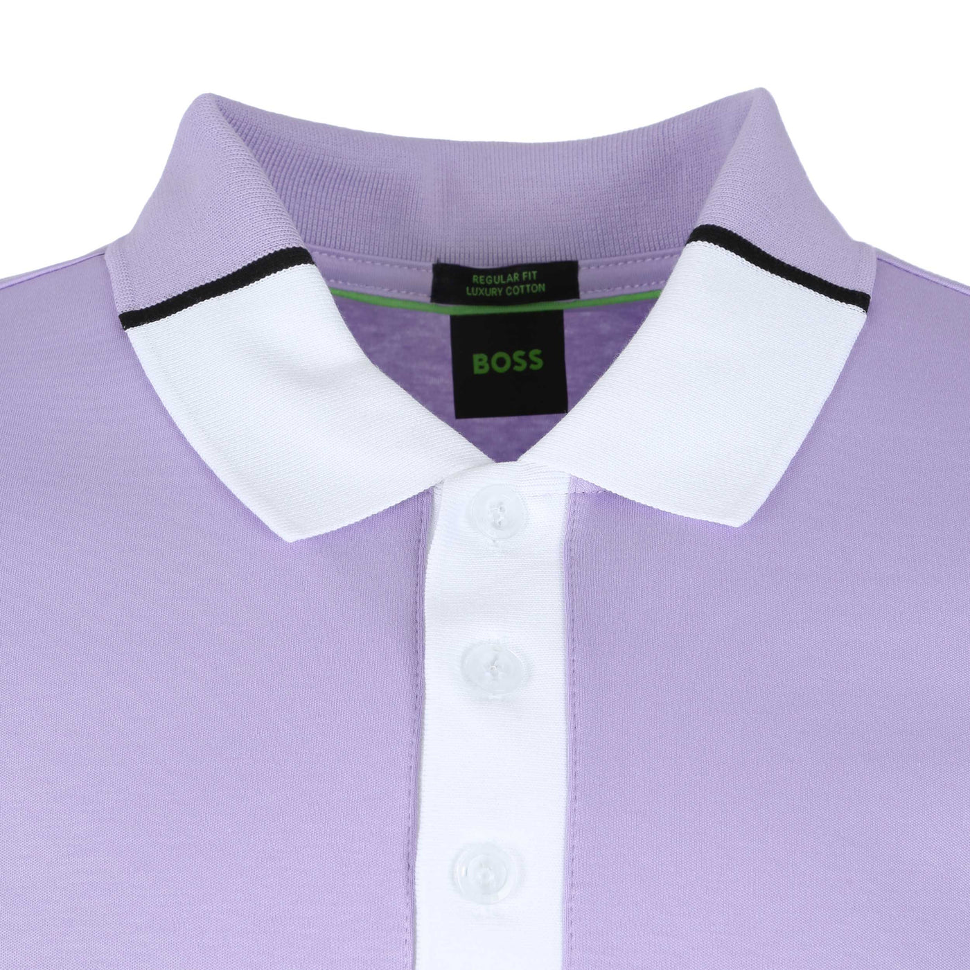 BOSS Paddy 3 Polo Shirt in Lilac Collar