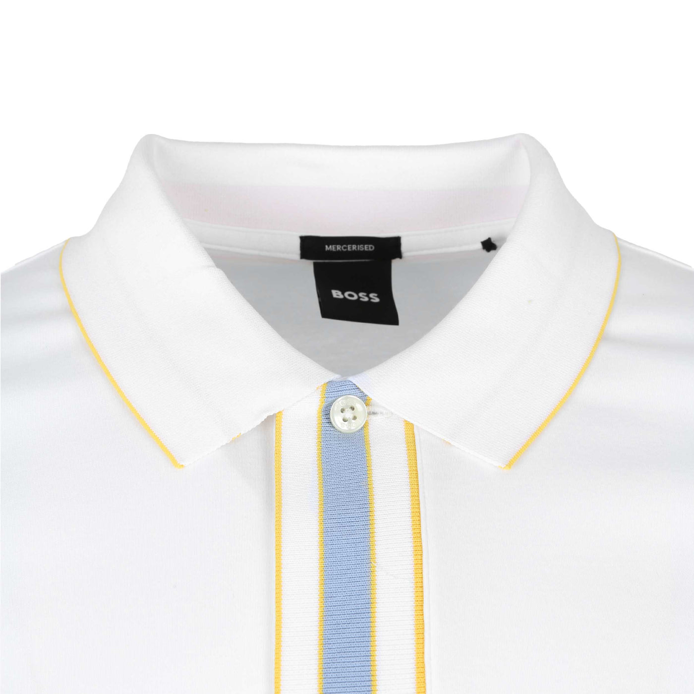 BOSS Parlay 185 Polo Shirt in White Collar