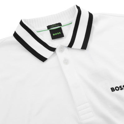 BOSS Paule Polo Shirt in White Placket