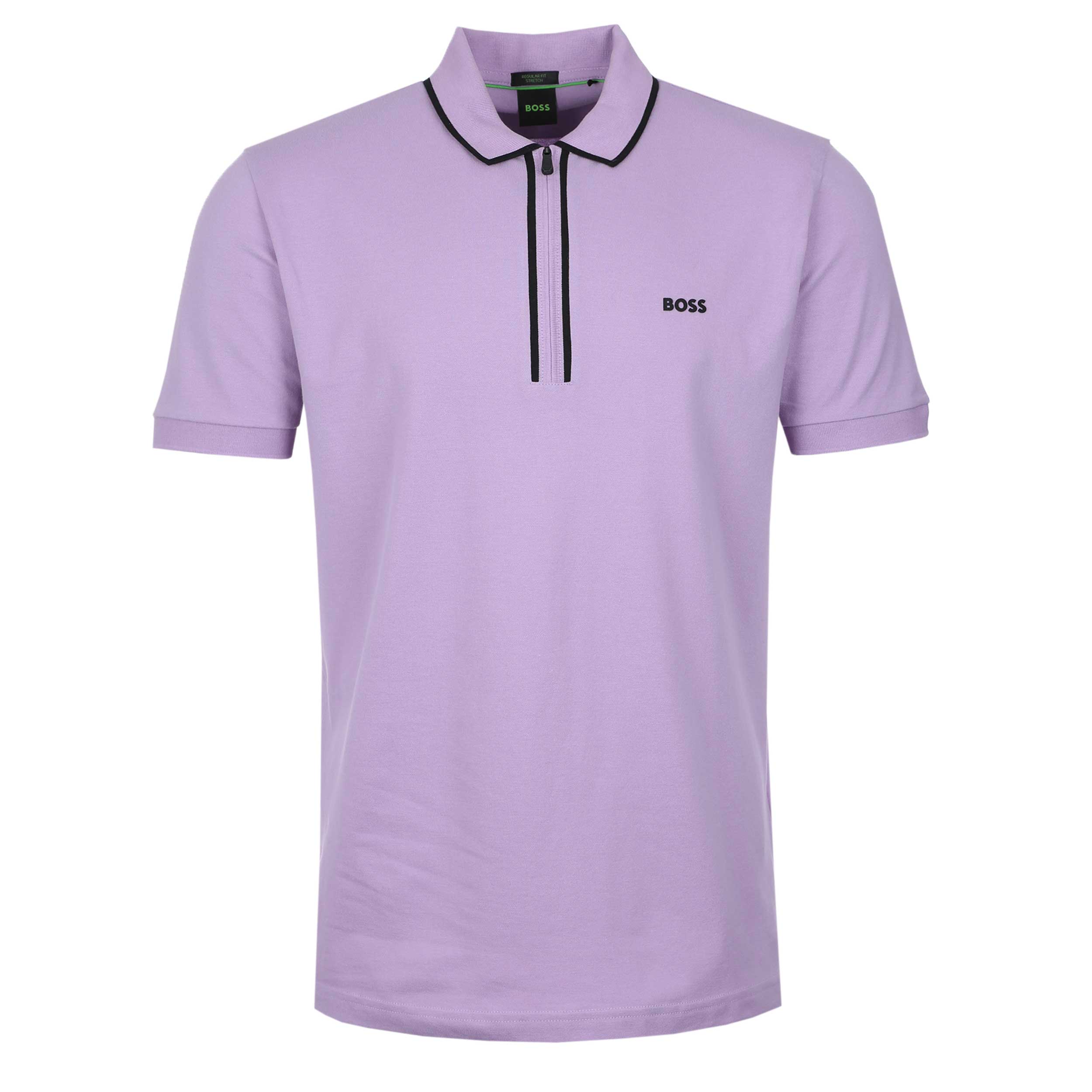 BOSS Philix Tape Polo Shirt in Light Purple