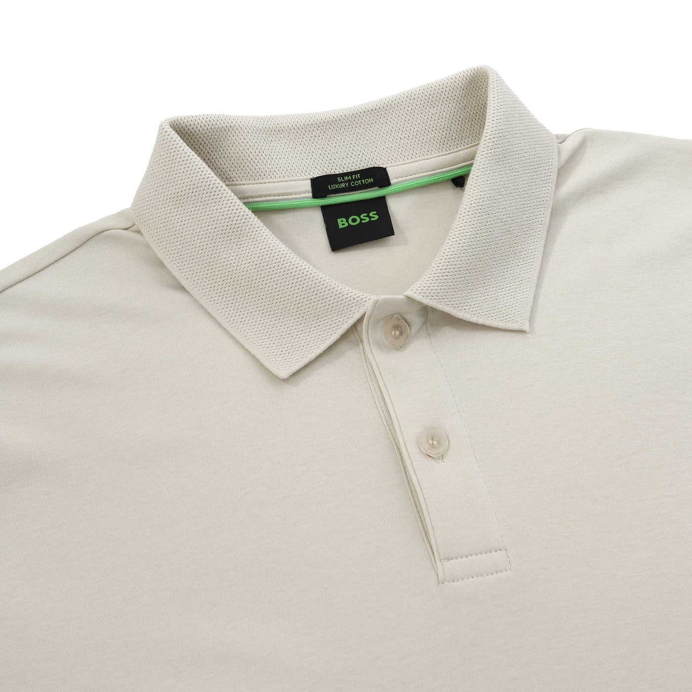 BOSS Polo Zone Polo Shirt in Open White collar