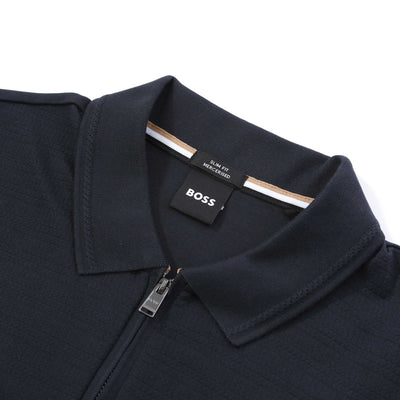 BOSS Polston 34 Polo Shirt in Dark Blue Colar