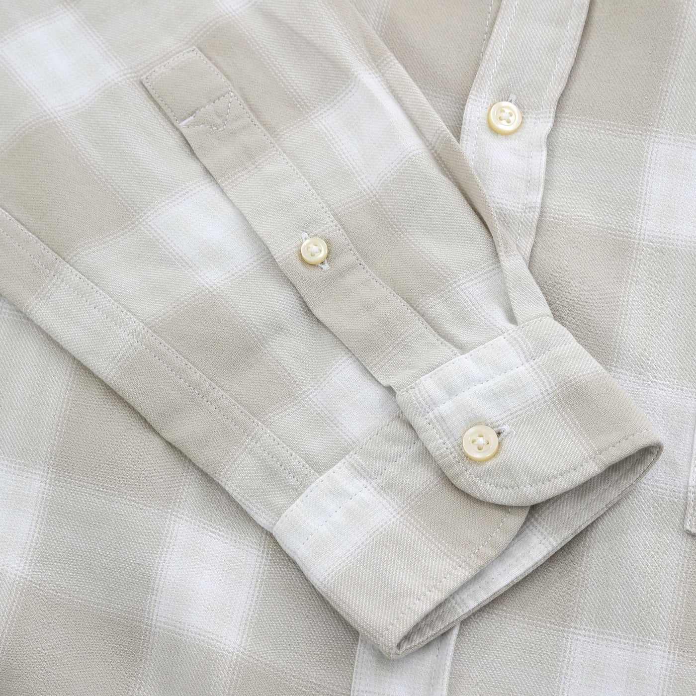 BOSS Rickert M Shirt in Light Beige Check Cuff