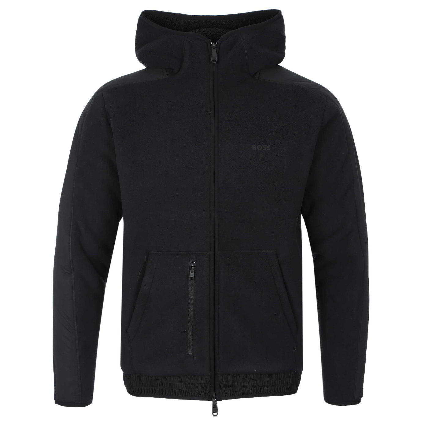 BOSS SW Hole 19 Snuggel Hooded Sweat Top in Black