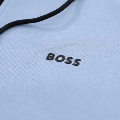 BOSS Saggy 1 Hoodie Sweat Top in Sky Blue Logo