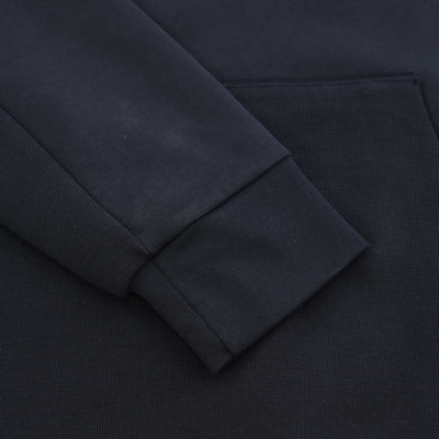 BOSS Soody Rib Hooded Sweat Top in Dark Blue Cuff