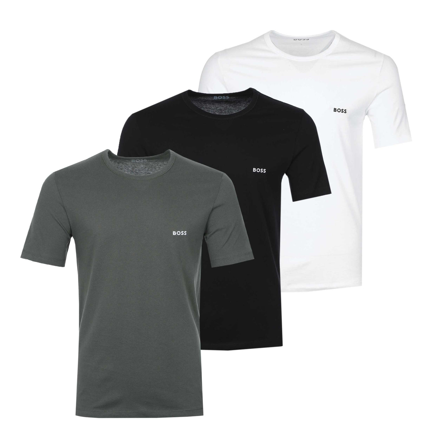 BOSS TShirtRN 3P Classic T-Shirt in Black, White & Grey 