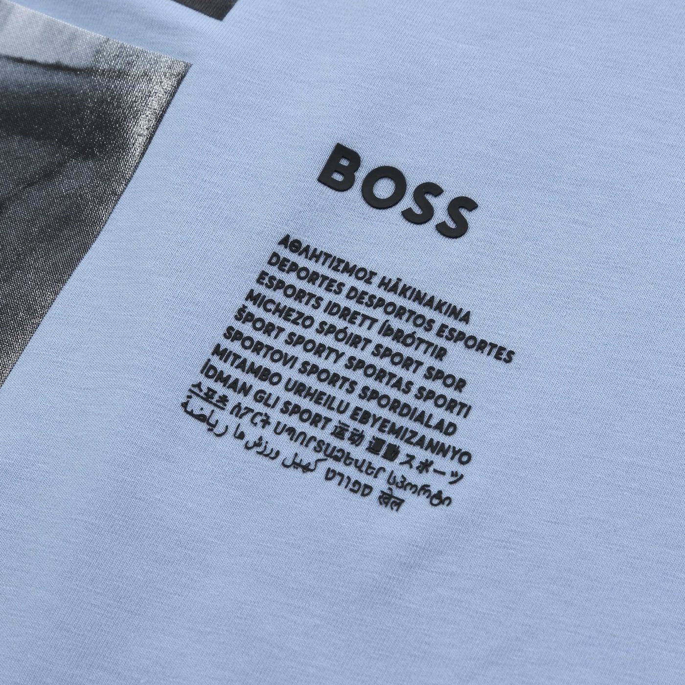 BOSS Tee 8 T Shirt in Sky Blue Details