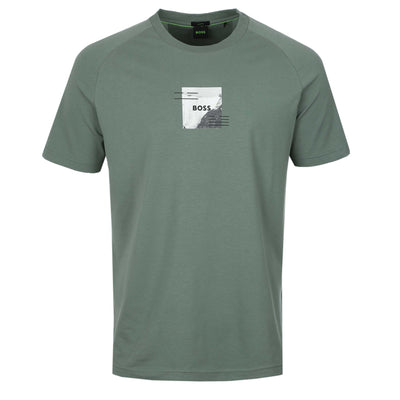 BOSS Tee Stripe Zone T Shirt in Open Green