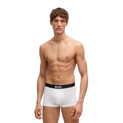 BOSS Trunk 3P BOSS ONE Underwear in White Model Front