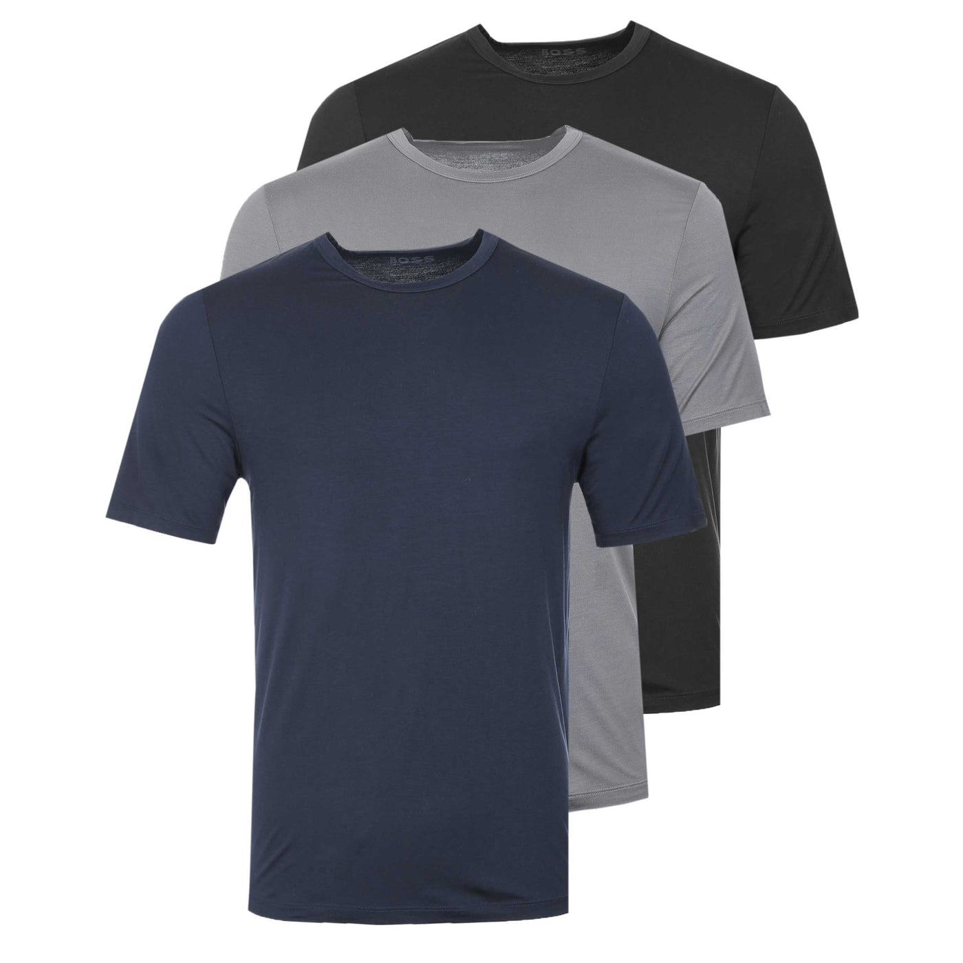 BOSS Tshirt RN 3P Bamboo T-Shirt in Grey, Navy & Black