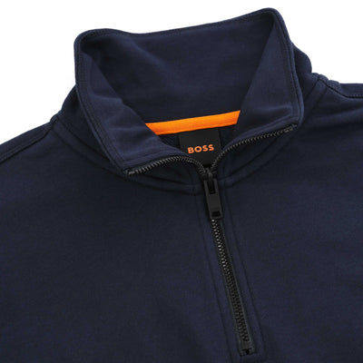 BOSS Zetrust Sweat Top in Navy Neck
