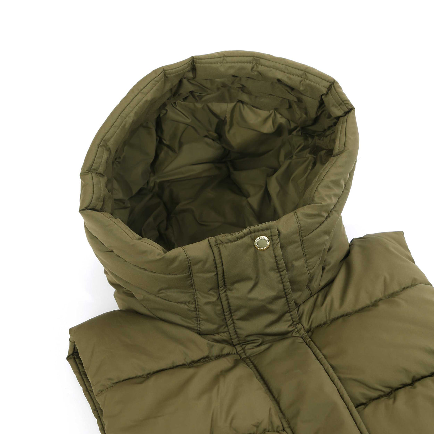 Barbour Greyson Ladies Quilted Gilet in Empire Green Hood