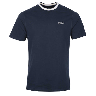 Barbour Luca Tipping Detail T Shirt in Navy