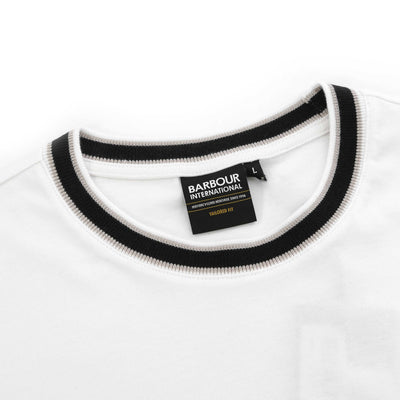 Barbour Luca Tipping Detail T Shirt in Whisper White Neck