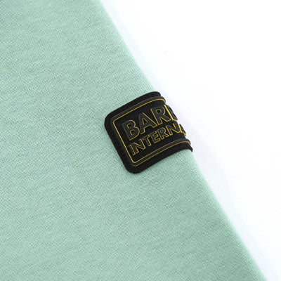 Barbour Outline Badge Crew Neck Sweatshirt in Granite Green Logo