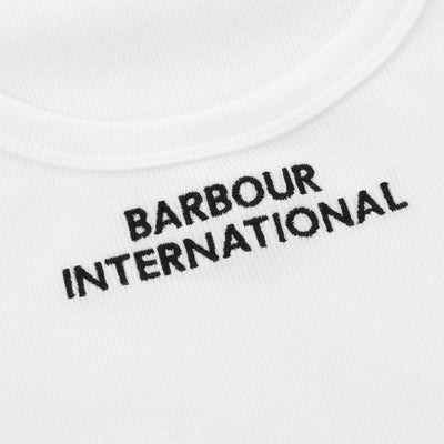 Barbour Ozanne Ladies Top in White Chest Logo