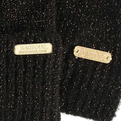 Barbour Sparkle Ladies Beanie & Scarf Gift Set in Black Logo