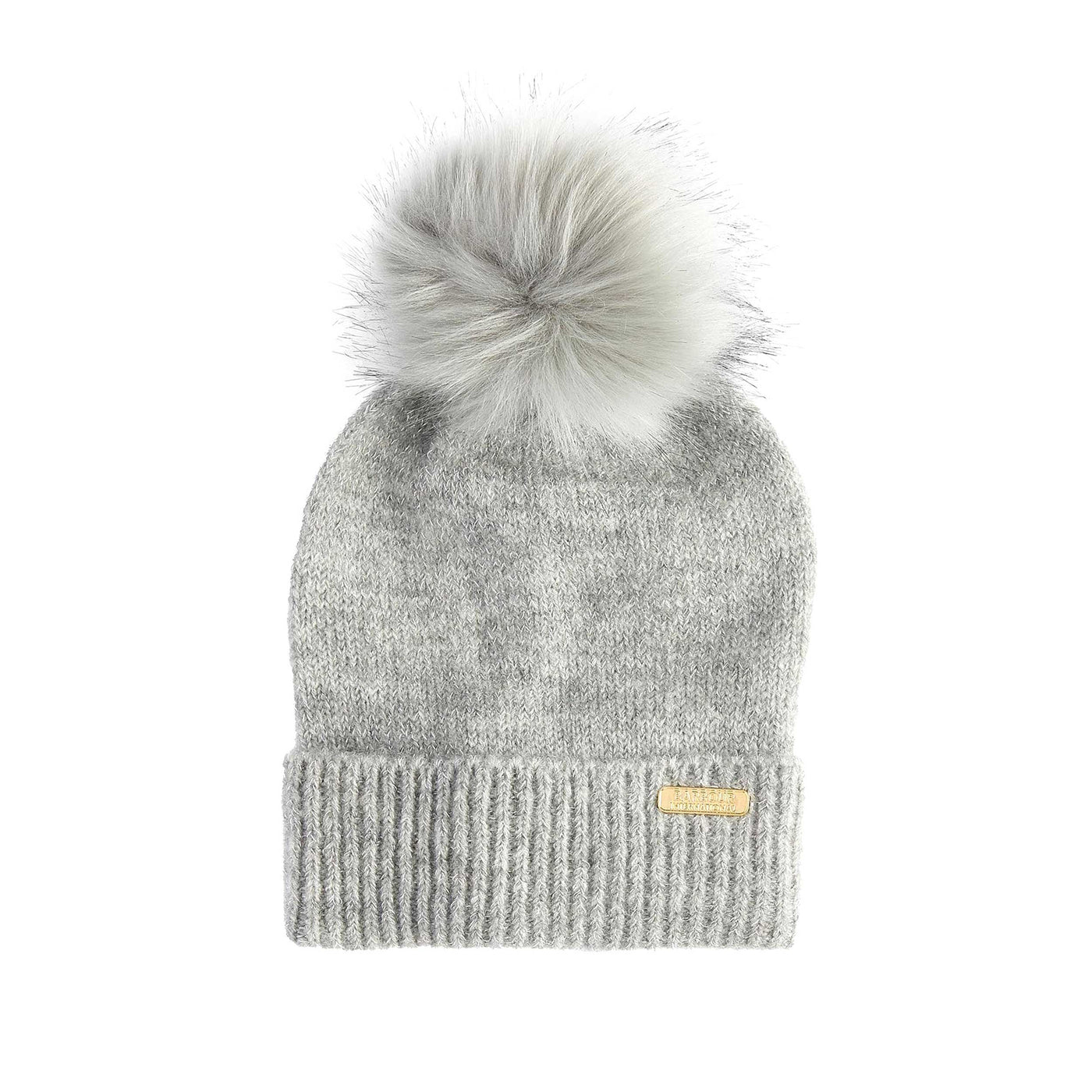 Barbour Sparkle Ladies Beanie & Scarf Gift Set in Grey Marl Hat