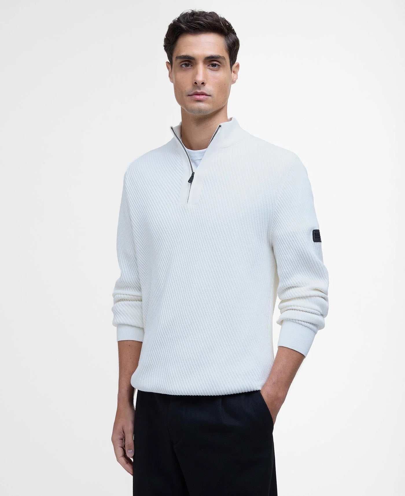 Barbour Dune Funnel Neck Knitwear in Whisper White