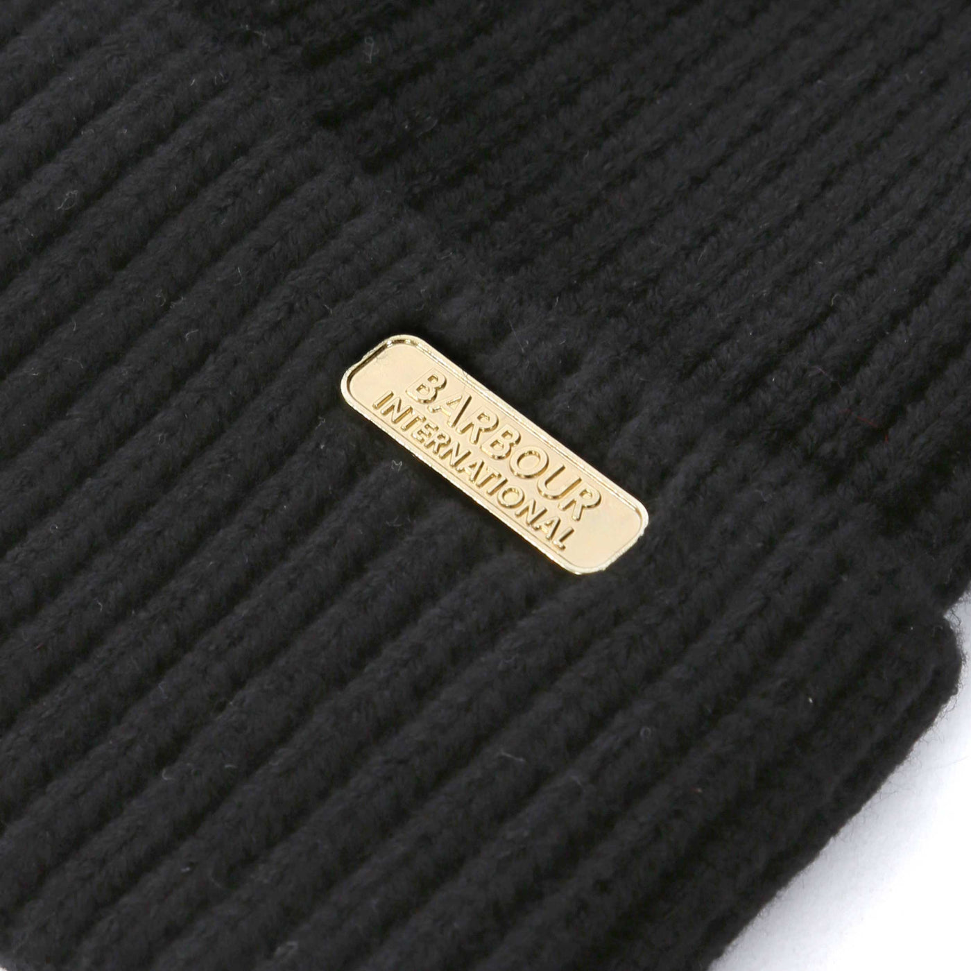 Barbour Mallory Pom Ladies Beanie Hat in Black Logo