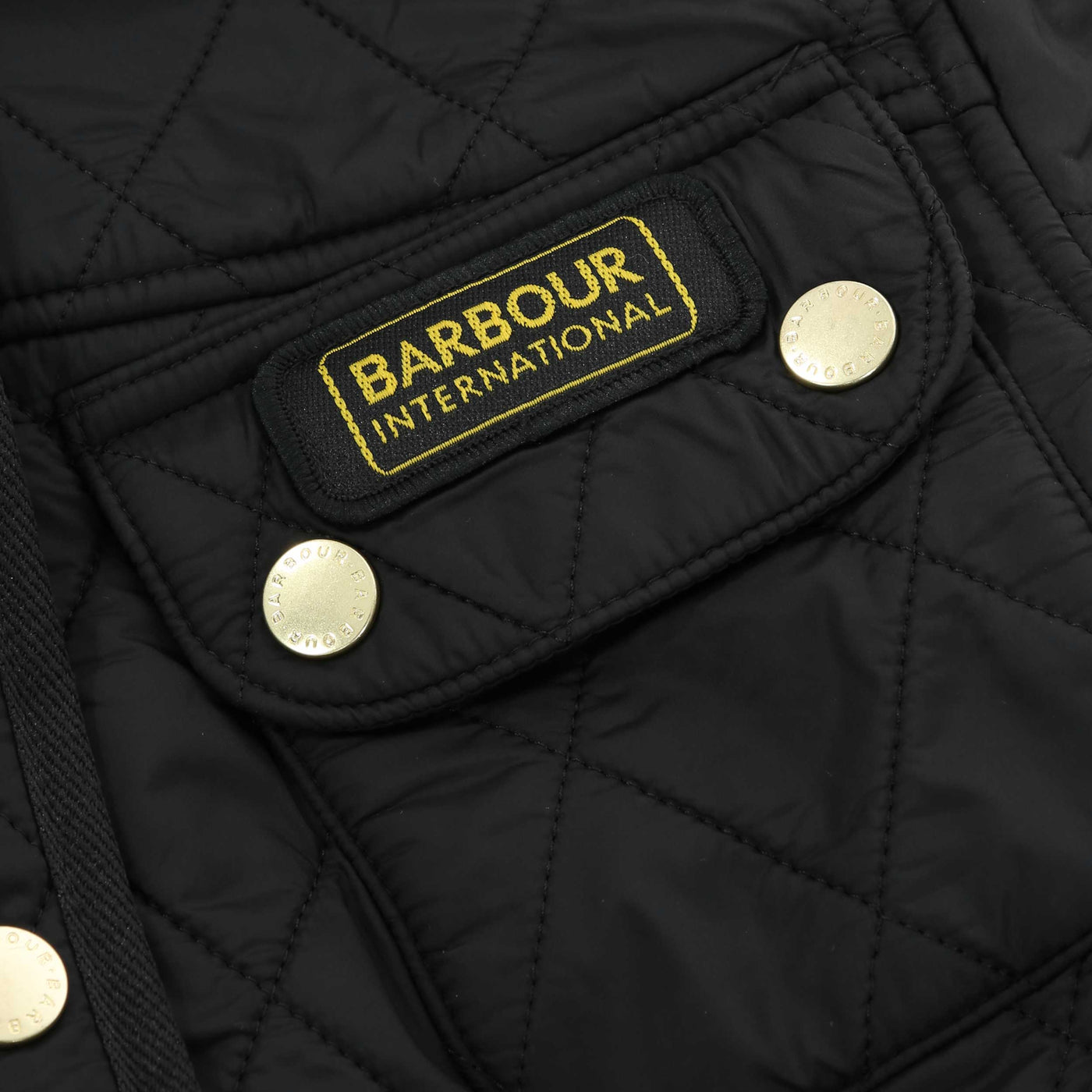 Barbour Polarquilt Ladies Quilted Jacket in Black Logo Label