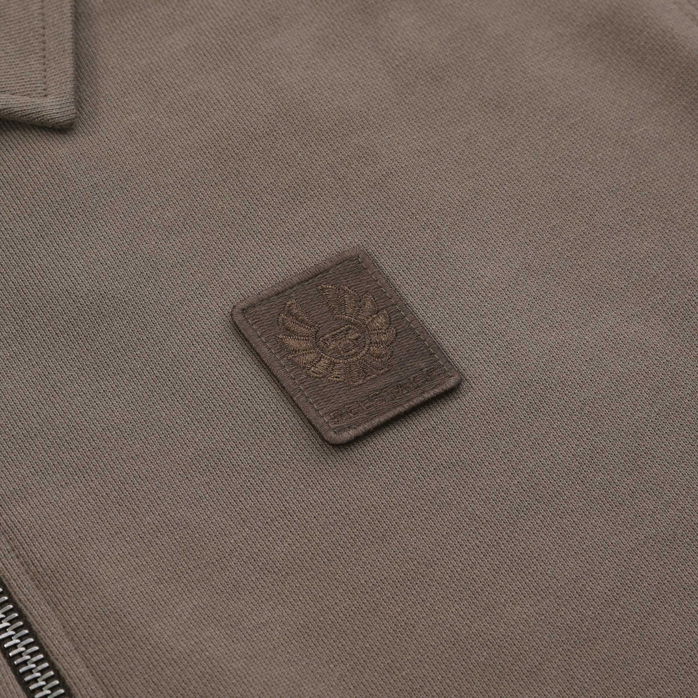 Belstaff Curator Collared Sweat Top in Major Brown Logo