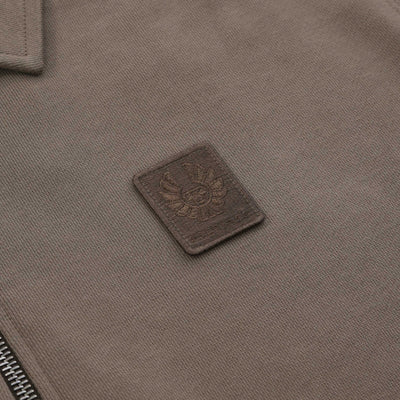 Belstaff Curator Collared Sweat Top in Major Brown Logo