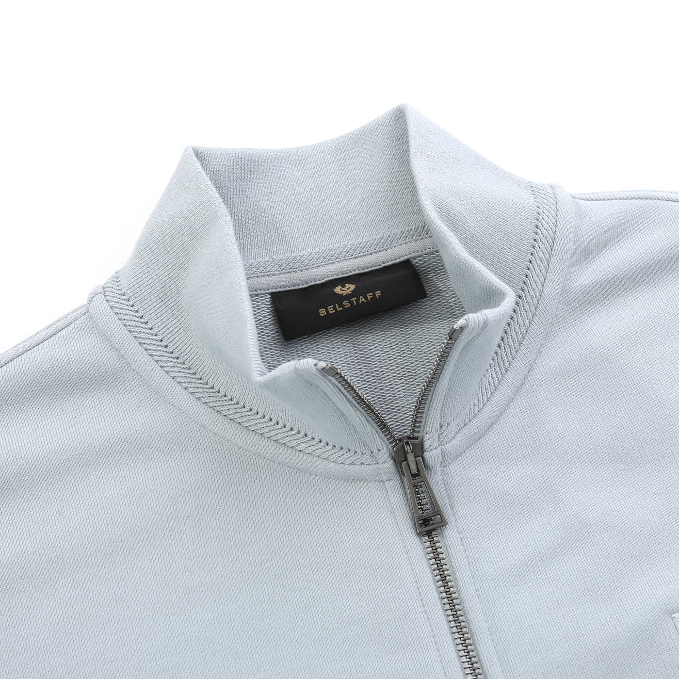 Belstaff Full Zip Sweat Top in Quarry Blue Collar