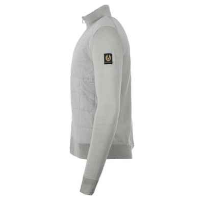 Belstaff Kelbrook Zip Cardigan Knitwear in Chrome Grey Side