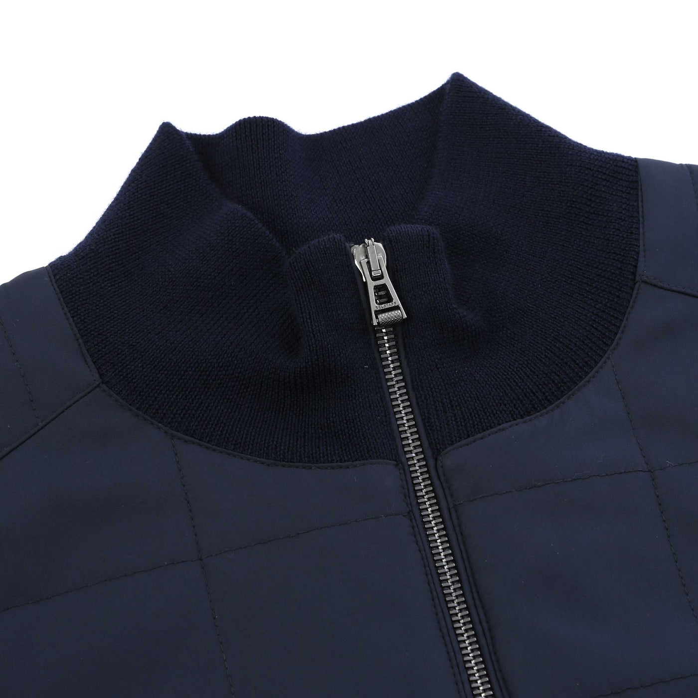 Belstaff Kelbrook Zip Cardigan Knitwear in Dark Ink Collar