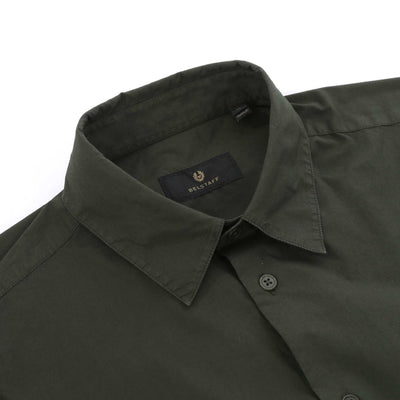 Belstaff Pipe Shirt in Tile Green Collar