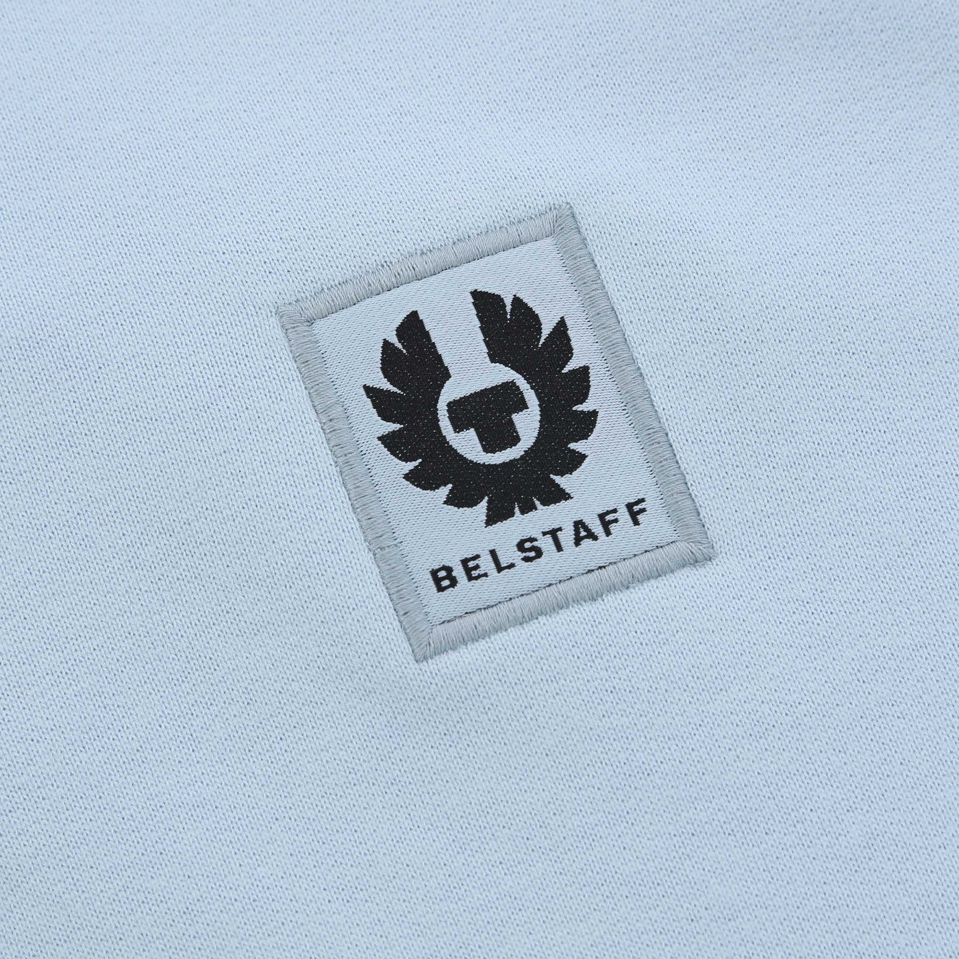 Belstaff Quarter Zip Sweat Top in Sky Blue Logo