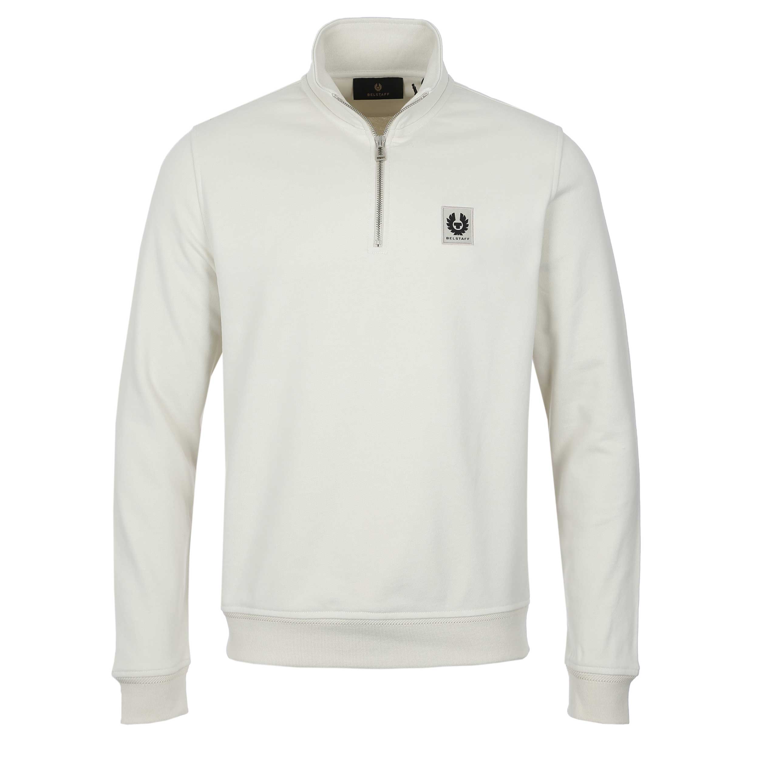 Belstaff Quarter Zip Sweat Top in Silver Birch