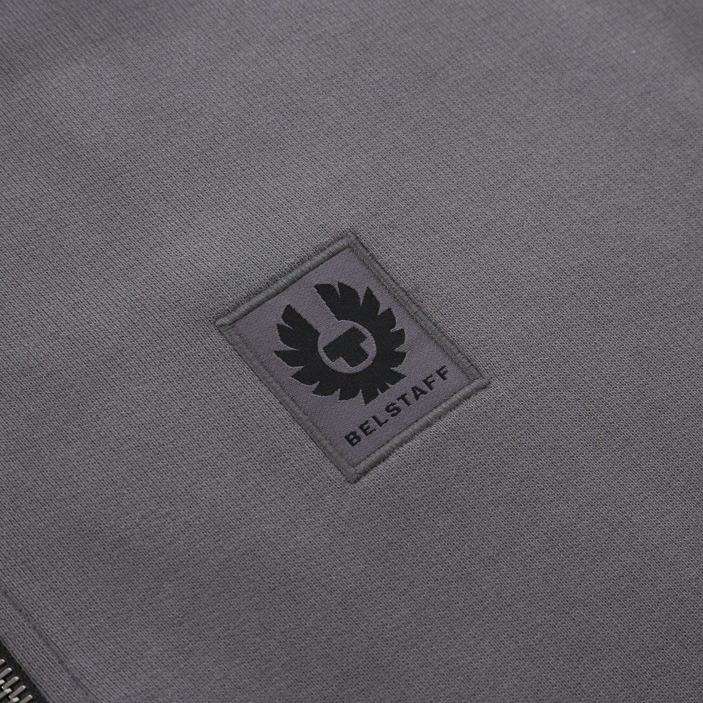 Belstaff Quarter Zip Sweat Top in Tornado Grey Logo